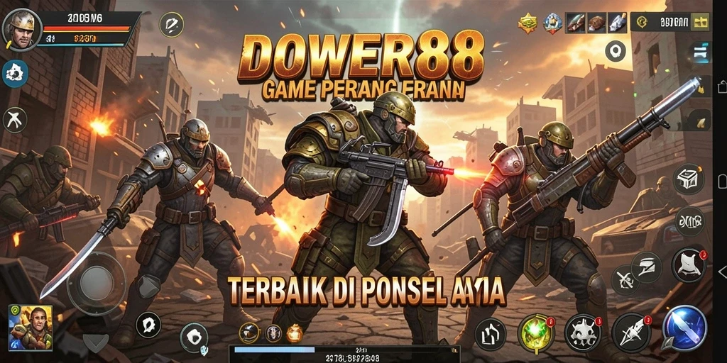 Tampilan gameplay epik DOWER88 di medan perang.
