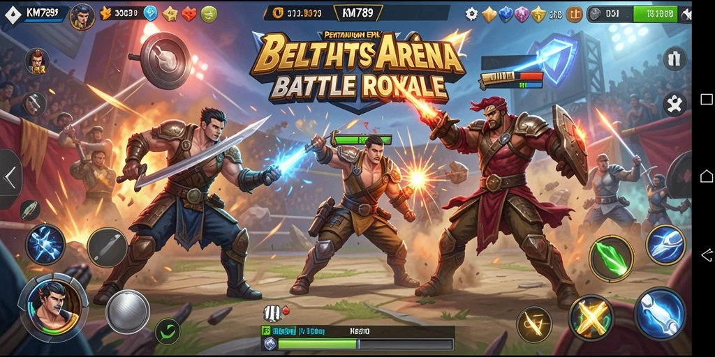 Tangkapan layar gameplay KM789 menampilkan pertempuran intens di pulau terpencil.