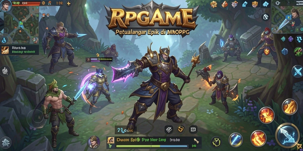 Tangkapan layar RPGAME menampilkan aksi seru dalam pertempuran MMORPG.