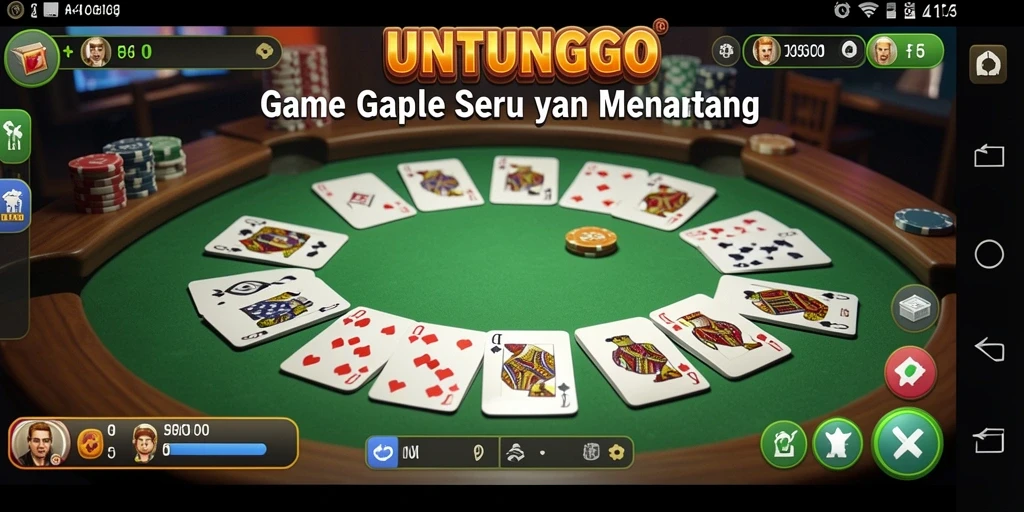 Screenshot gameplay UNTUNGGO menampilkan momen seru permainan Gaple.